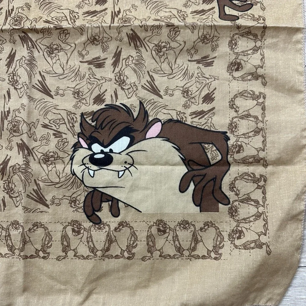 Vintage 1997 Disney Loony‎ Tunes Taz Tasmanian Devil Bandanda Bandaroos TAN